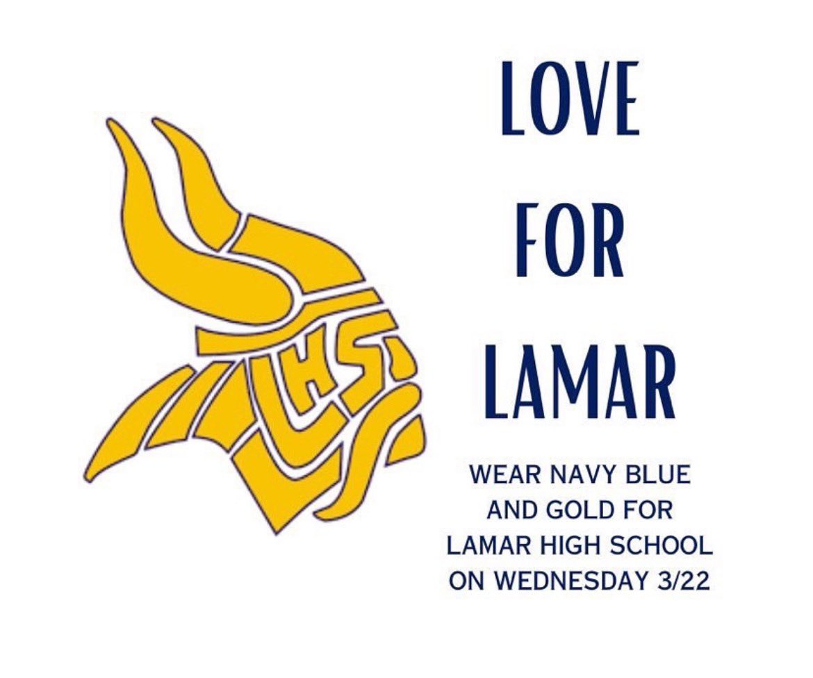 AP_J_Vaughn's tweet photo. To everyone who has/hasn’t heard about the tragedy that occurred yesterday at Lamar HS, let’s all show support to the administration, teachers, faculty but most importantly the students. Send your prayers, yes they need them, and send your love. Show your support. #loveforlamar https://t.co/1MIjZY3Rdr