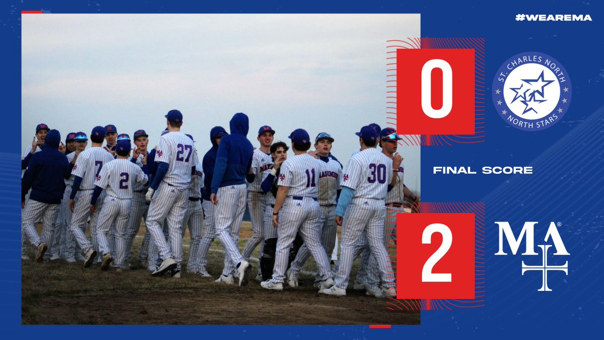 MarmionBaseball's tweet photo. Cadets get the 2-0 win over St. Charles North! Bostrand and Flores combined for the No-Hitter on the mound, and Luke O'Connor with 2rbi! #WeAreMA @pchabura @MarmionBaseball https://t.co/fnaOONNk45