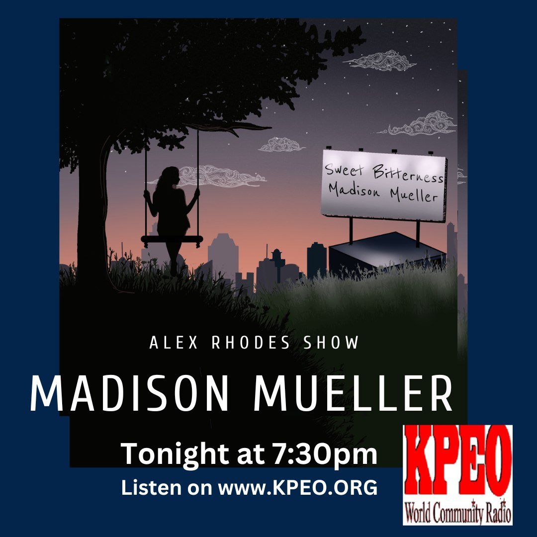 _maddiemueller_'s tweet photo. Tonight on Alex Rhodes Show interview with Madison Mueller
at 7:30 pm MDT.
Join for the interview tonight at https://t.co/yqTYJ14bkN
#music #interview #newrelease #kpeoradio #kpeo #barrie @CranberryMerch2 @Wrix2 @dorner_martina @BreconIReviews @Delerium65 @Robyn_RihannaRF https://t.co/cNwMcesDTO