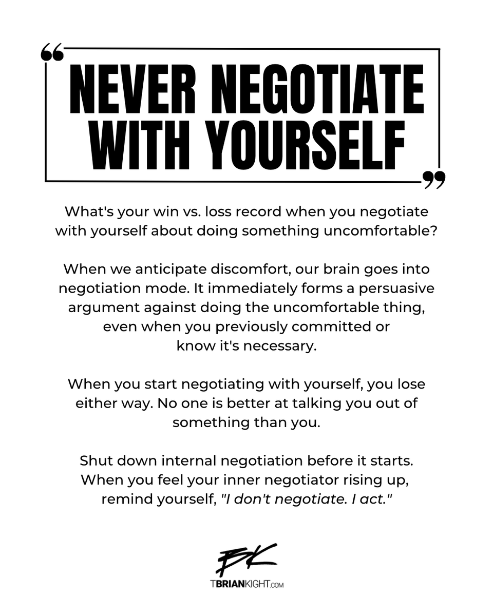 BrianKight's tweet photo. What good has negotiating with yourself ever done? https://t.co/bAEhz3kt5W