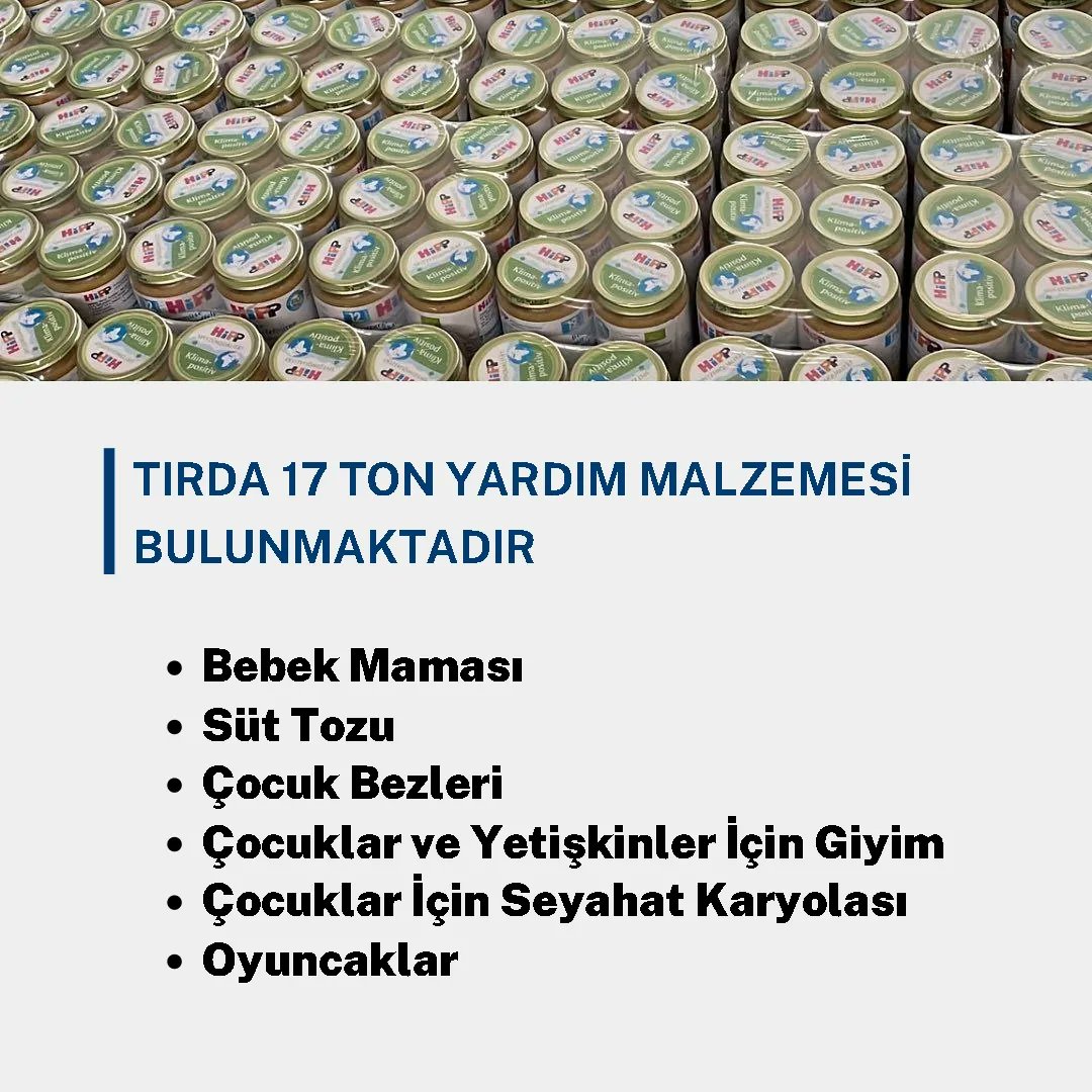 DEPREM MAĞDURLARINA YARDIM NAKLİYESİ. 17 ton civarında yardım malzemesi taşıyan tır bugün Hünxe'den Hatay'ın Kırıkhan İlçesine doğru yola çıktı. Tırda bebek maması, süt tozu, bebek bezi, kıyafet ve oyuncaklar bulunmaktadır.
#deprem #erdbeben #türkiye #türkei #turkey