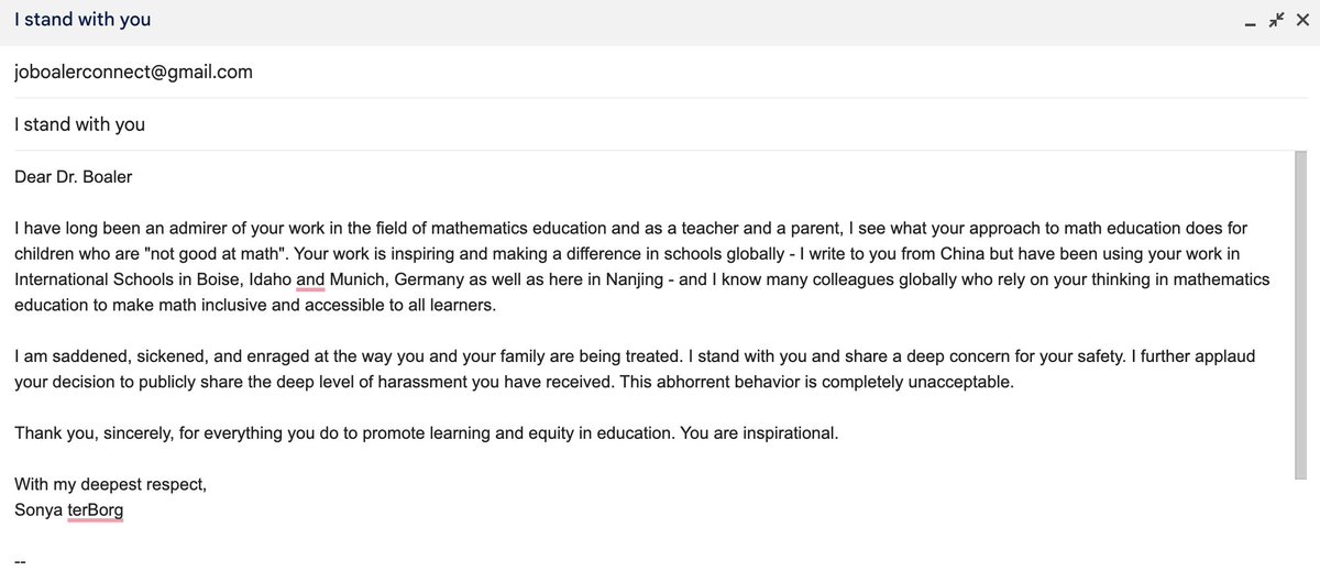 I read an update from <a href="/joboaler/">Jo Boaler</a> today that had me outraged. If you are not equally outraged, you are not paying attention. I stand with Dr. Boaler and with all people who are pushing for equity in education. Please read and share your support. joboaler.people.stanford.edu