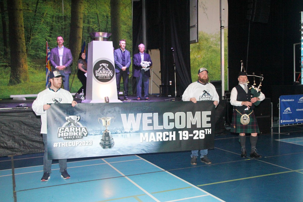 1kirkmclean's tweet photo. A pleasure to be chosen as Honorary Chairman for the @chworldcup which is being hosted by the @cityofrichmondbc this week! @rogers #CARHA #thecup2023 #rechockey #community #richmond #richmondbc #10countries #98teams https://t.co/hAF1Fz4iBO