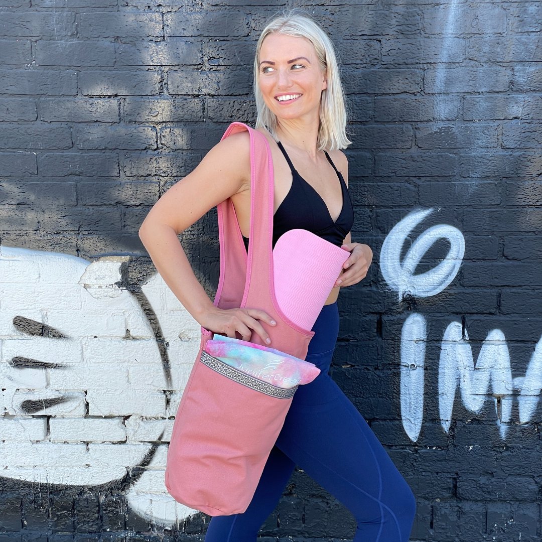 Jupitergear1's tweet photo. Get the most out of your yoga routine with our line of stylish and functional yoga mat bags. Designed specifically for yogis, this practical bag not only adds convenience but style anywhere you show off those poses! 

#yogalife #yogalove #active #yogagirl #yogajourney #fitness https://t.co/8w8K4ZGEU1