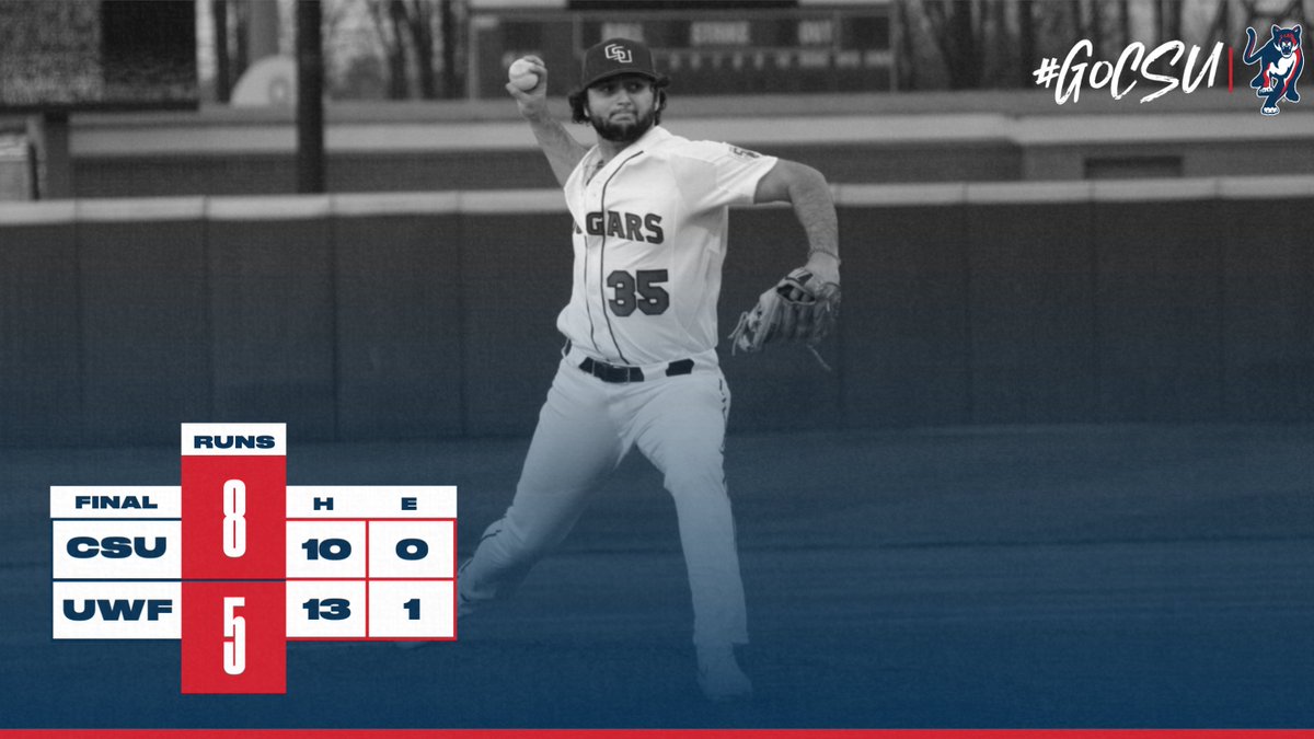 CSUCougarsBSB's tweet photo. ‼️FINAL‼️
The Cardiac Cougs strike in Pensacola😤😤
#GoCSU🐾 #cougsvsargs https://t.co/MNFgLPgWlu