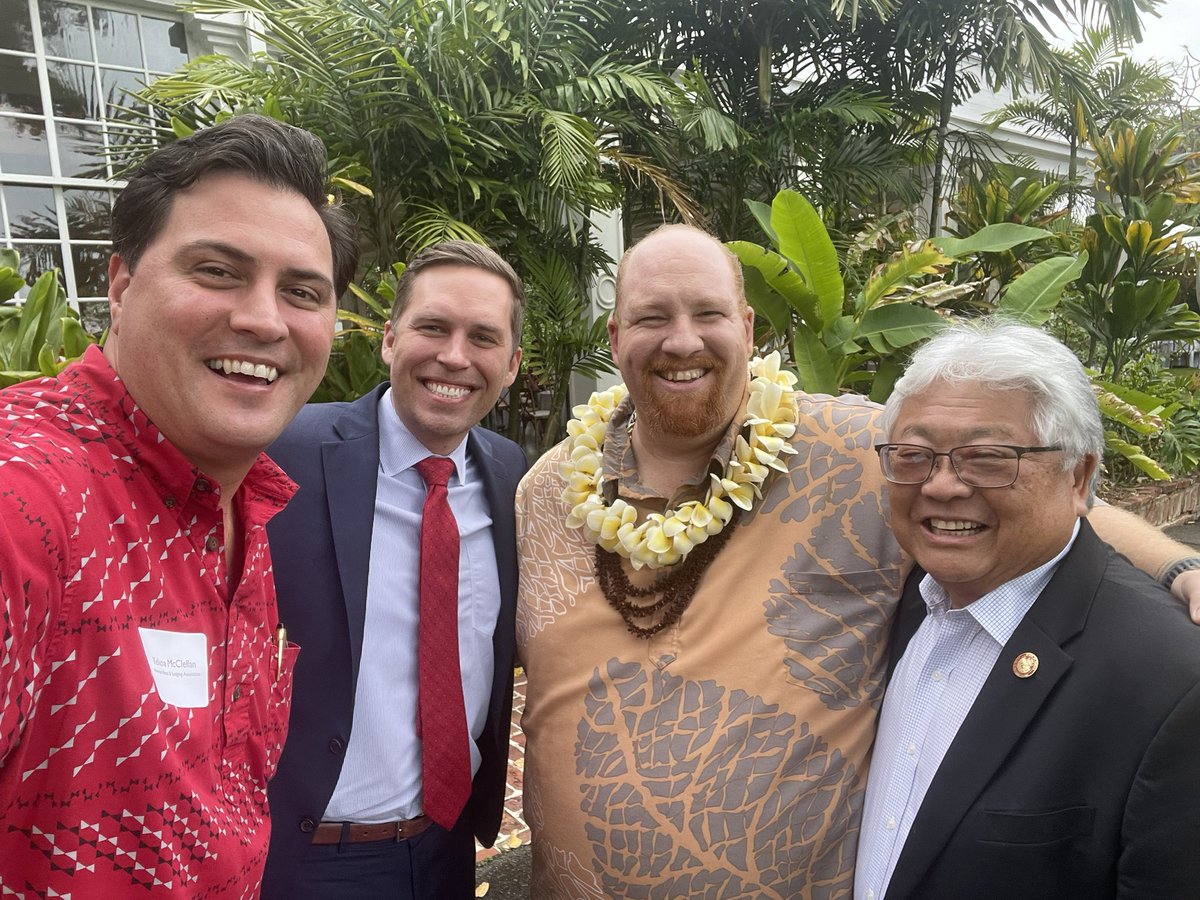 JasonRiederer's tweet photo. Tremendous week of @AHLA &amp; HHA #Hawaii meetings &amp; events including w/ @GovJoshGreenMD &amp; @FirstLadyofHI, U.S. Congresswoman @RepJillTokuda, House Tourism Chair Sean Quinlan, HI Tourism Authority Chief Brand Officer Kalani Ka’anā’anā, HI Rep. Richard Onishi &amp; many more! @AHLAPolicy https://t.co/7NNjFvcXrR