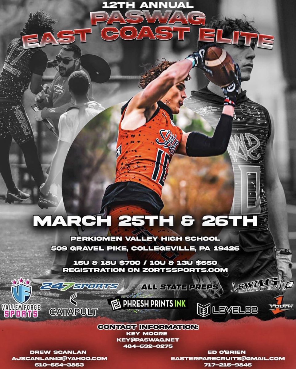 JD_XOS's tweet image. PASWAG/East Coast Elite 7v7 this weekend!  Excited to see my guys @CoachKey_6  &amp;amp; @EdOBrienCFB

@CoachKenBarger and I will be there with
🔥Verified @catapult_one GPS

#TheCatapultAdvantage and #TestInTheVest
👇Start the recruiting process👇
CatapultSurvey.com
