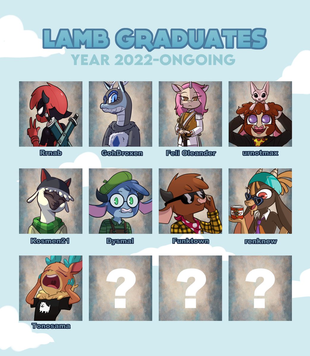 TFHFauna's tweet photo. And now we have LAMB Graduates Hall of Fame with a @tonosama721 portrait! Congratulations for winning LAMBS #19!

Previous bracket: https://t.co/pwoc52wmh0 https://t.co/7nzYarsqOT