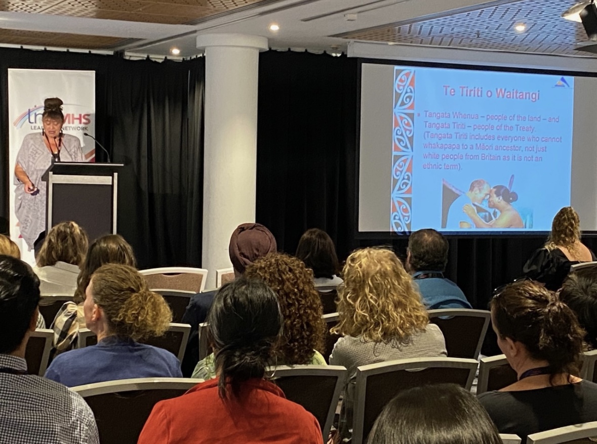 themhsorg's tweet photo. Haere mai Phyllis Tangitu from Emerge Aotearoa to #TheMHS Forum2023! Phyllis spoke about the 'lenses' through which her organistion approaches its work - the thriving of Maori, Pacifica and Lived Experience people. https://t.co/fESfUe4iXo
