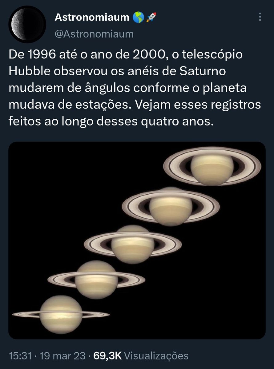 🚨🚨ALERTA DE DUPLA INTERPRETAÇÃO 🚨🚨
Não deixaram muito claro que os anéis não mudam de ângulo, os anéis sempre vão ser os mesmos. Então o que muda? 
Vamos esclarecer esse equívoco e entender como os anéis de Saturno realmente funcionam🧵👇