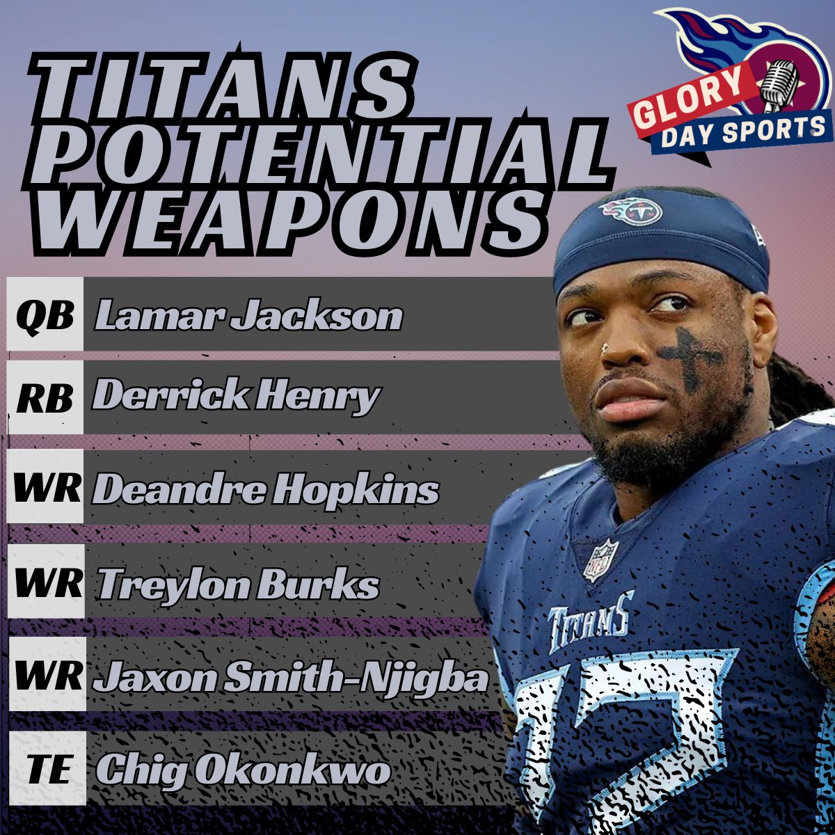 GloryDaySports's tweet photo. #Titans potential offense could take over the NFL. https://t.co/T7b5nl4PO5