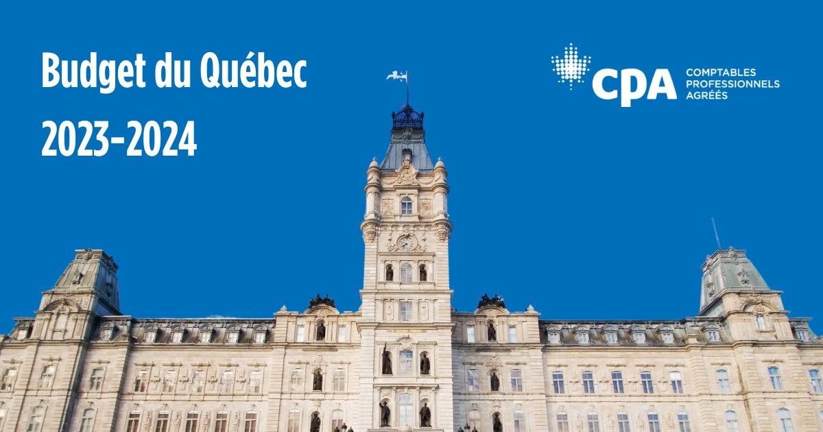 Un budget 2023-2024 sous le signe de la prudence et du soutien à la population. Lisez notre réaction au #budgetQc2023 déposé par le ministre des Finances du Québec : cpaquebec.ca/fr/salle-de-pr… #polqc #assnat