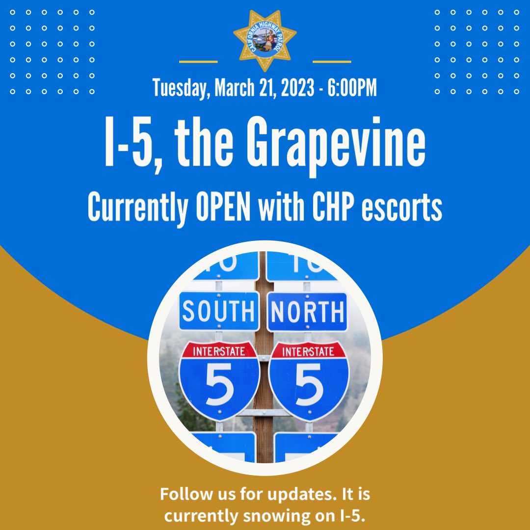 CHP Central Division on Twitter "CHP escorts on I5, the Grapevine
