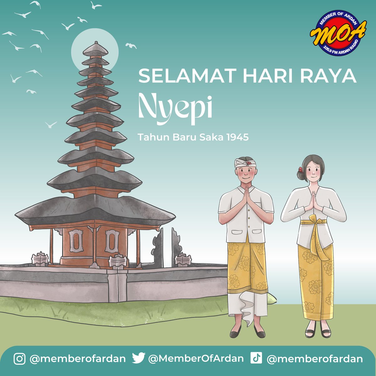 Hai Insan Muda 👋🏻

Member Of Ardan mengucapkan, “Rahajeng Nyepi 2023, dumogi Ida Sang Hyang Widhi Wasa mapaica karahayun lan kerahajengan”

Mari kita bangun optimisme dan semangat✨
