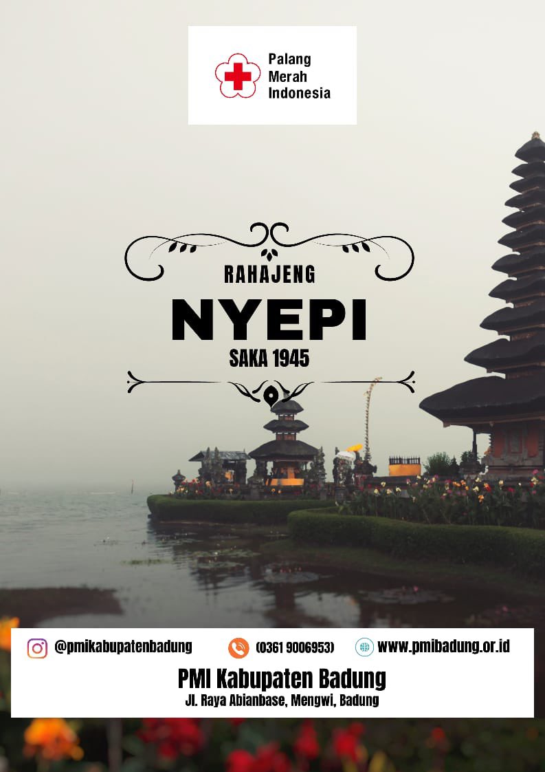 pmibadung's tweet photo. Ngiring mulat sarira, laksanayang Catur Brata penyepian. Dumogi labda karya sidaning don.
Rahajeng rahina Nyepi

Mari kita berintropeksi diri, melaksanakan Catur Brata penyepian. Semoga semua berjalan dengan lancar.
Selamat Hari Raya Nyepi
#pmikabupatenbadung #nyepi #pmisiapbantu https://t.co/U6DsSMNu4T