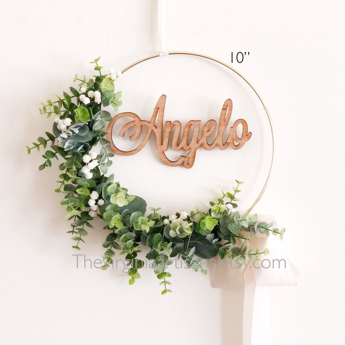 Excited to share this item from my #etsy shop: Custom Name Sign, Greenery Baby Shower Wreath, Decor #babyshower #personalized #greenerybabyshower #wreathwithname #wreathfornursery #nurserywreathhoop #girlnurserywreath #modernstylewreath etsy.me/42sEwQO