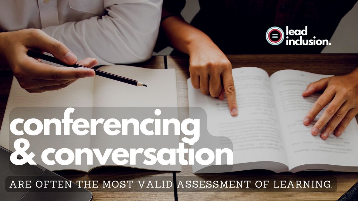 leeannjung's tweet photo. Conferencing with a student to reflect on progress and co-construct feedback and next steps is some of the best assessment we can engage in. And it IS instruction, not time away from instruction. #LeadInclusion #SBLchat #TG2Chat  #EdChat #ATAssessment #UDL #Inclusion https://t.co/985ZfH7rSD