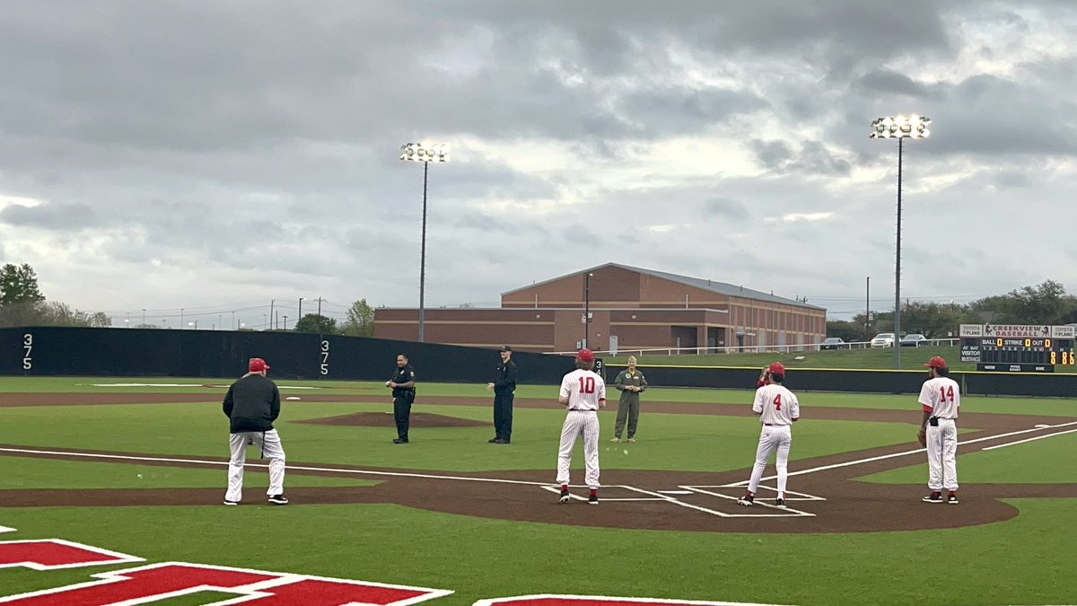 Thank you Creekview High School &amp; baseball team for honoring our Military and First Responders at tonight’s game.  A special thank you for honoring &amp; remembering our fallen brother, Officer Steve Nothem who was killed while serving and protecting our community on October 18, 2022