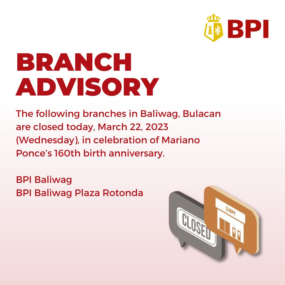 TalktoBPI's tweet photo. Presidential Proclamation No. 187 declared March 22, 2023 (Wednesday) a special non-working holiday in Baliwag, Bulacan. https://t.co/cU5vEMFoU4