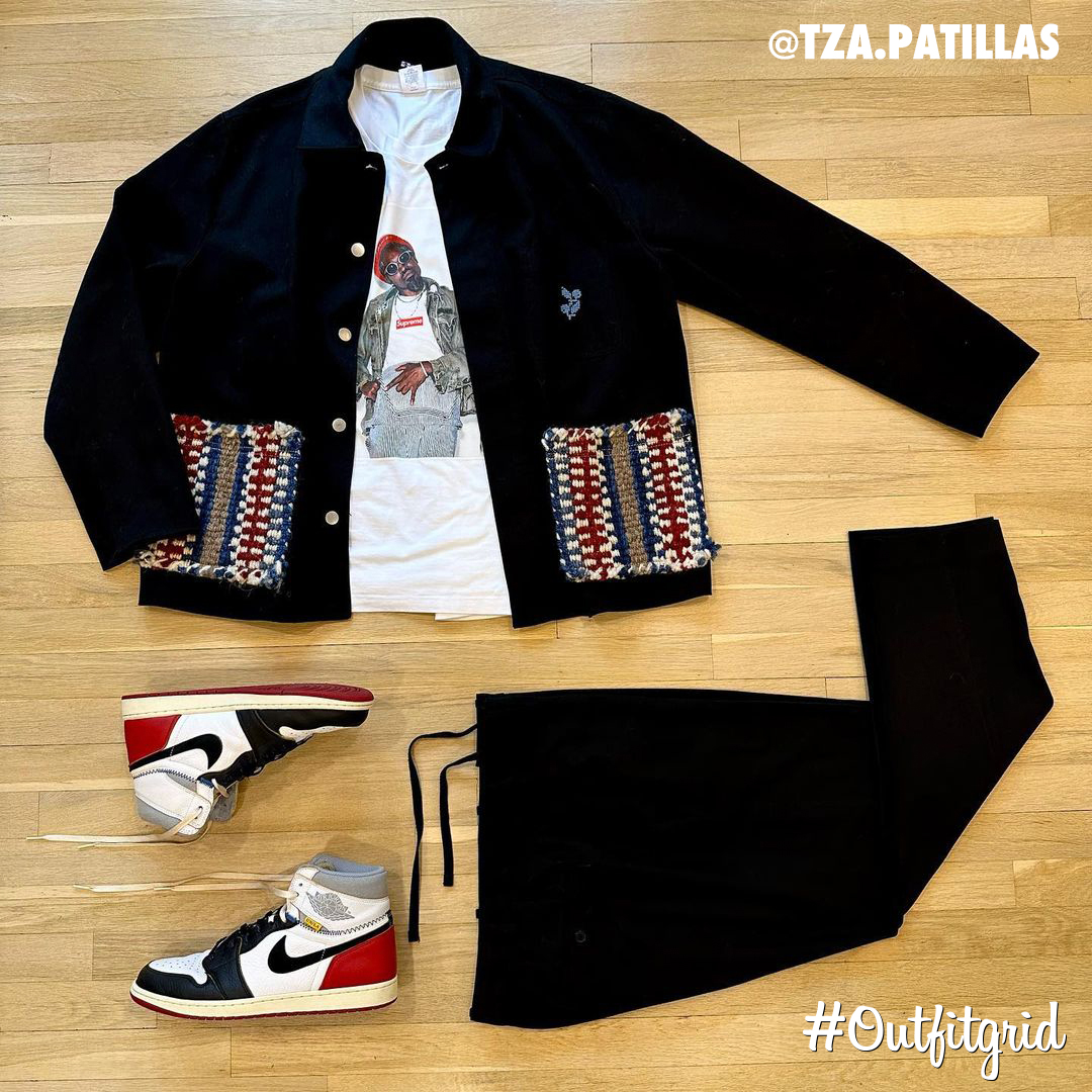 outfitgrid's tweet photo. Today's top #outfitgrid is by @tza.patillas.
▫️ #Supreme x #Andre3000 #Tee
▫️ #Uniqlo #Pants
▫️ #Adish #Cardigan
▫️ #Union x #JordanI https://t.co/5pO25T1H7r