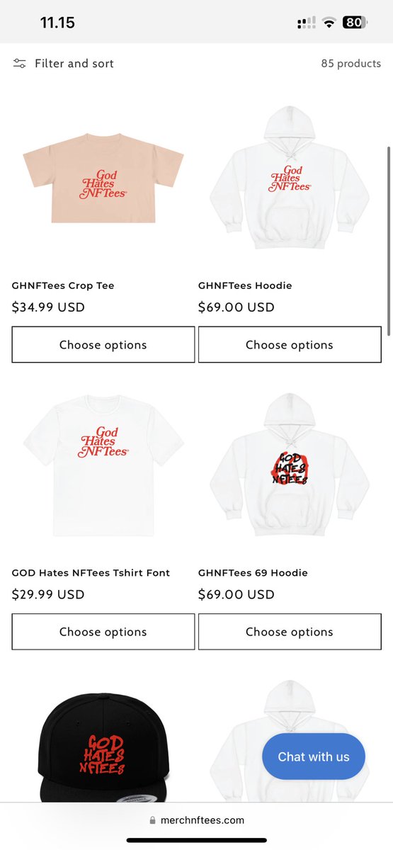rayshearer's tweet photo. Merch store is always open. Paying shitload for this website. Let’s fucking gooo!!!! For the love of Web3 family. @GodHatesNFTees @srpeters #GodHateNFTees #MerchNFTees #WeLikeTheAtt https://t.co/FGKnyrNgUF