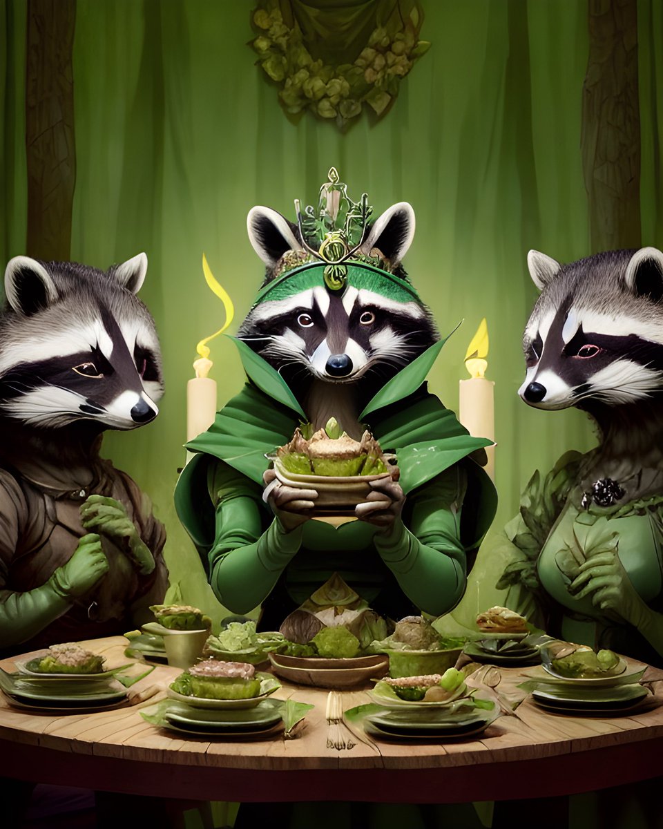 “I’m so happy we’re able to have this meal together as a family. This season’s harvest has been outstanding.”

“The surplus will really help fund all the new development around town and keep us well stocked for winter.”

#aiartwork #ainft #ai #aigen #aigenerated #aistory