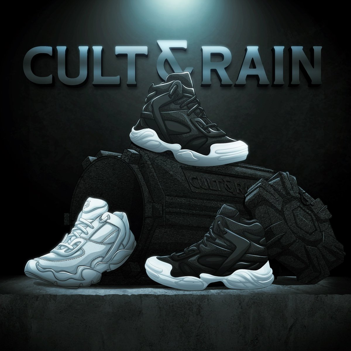 TOONZ! We are happy to announce <a href="/cultandrain/">Cult & Rain</a> a luxury Web3 native fashion brand as one of our launch partners for The Closet! 

We will be digitizing THREE of their physical sneakers styles.

Titan, Vega and Atlas! ⚡️