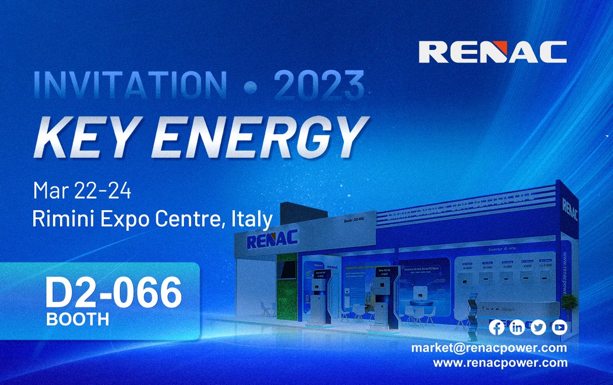 RenacPower's tweet photo. Booth is ready! We are excited to showcase our #residential energy storage system solutions and launch the new #RENAC N3 HV Series hybrid inverter. 
 
Would like to know more? Pay a visit and talk with us directly in #Rimini Expo Centre! https://t.co/cxvWm9j0iR