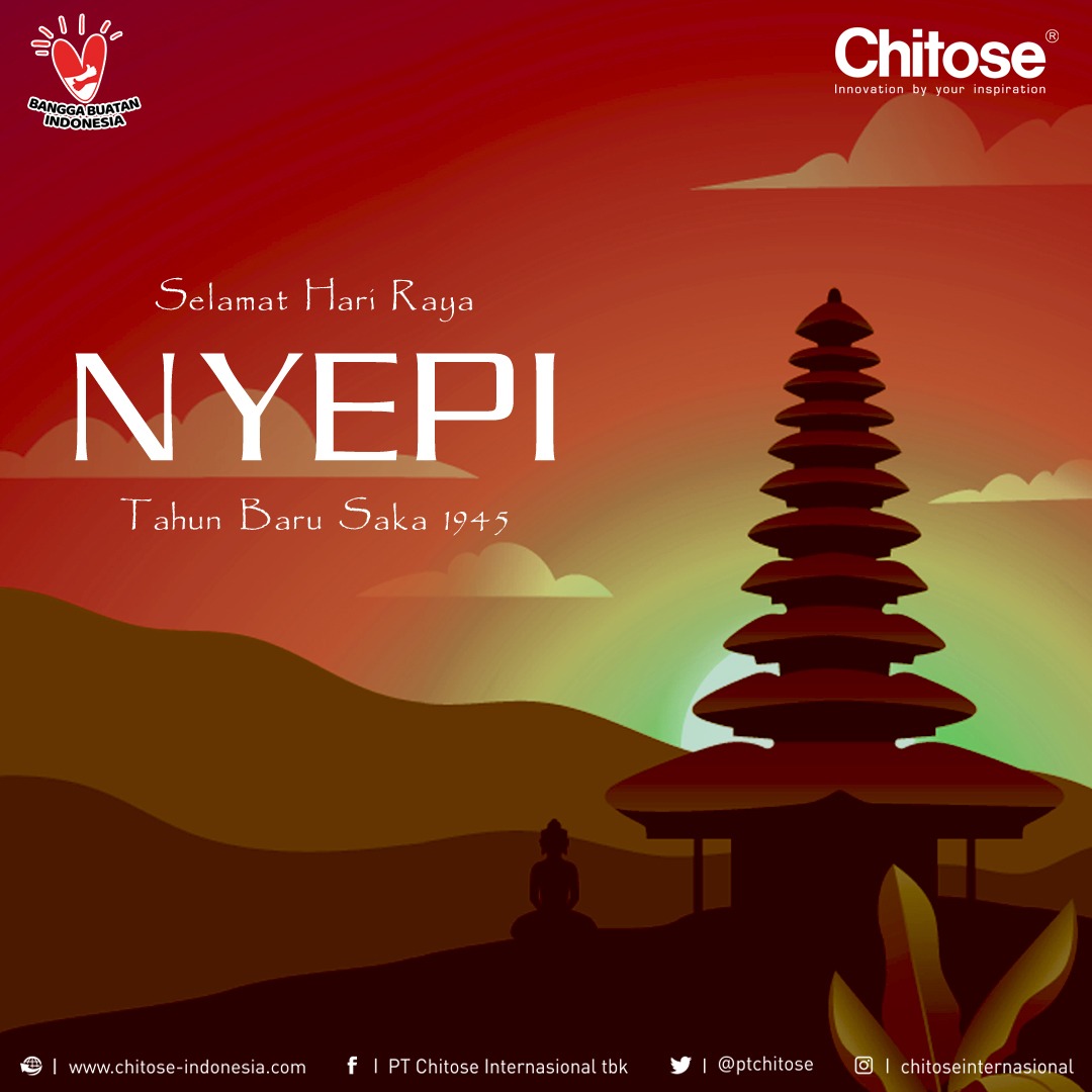 PTChitose's tweet photo. Selamat Hari Raya Nyepi. Rahajeng Rahina Nyepi Warsa Anyar Saka 1945. Semoga Tuhan Yang Maha Esa memberikan keberkahan dan kerahayuan serta keselamatan. https://t.co/20tPXtKxZa