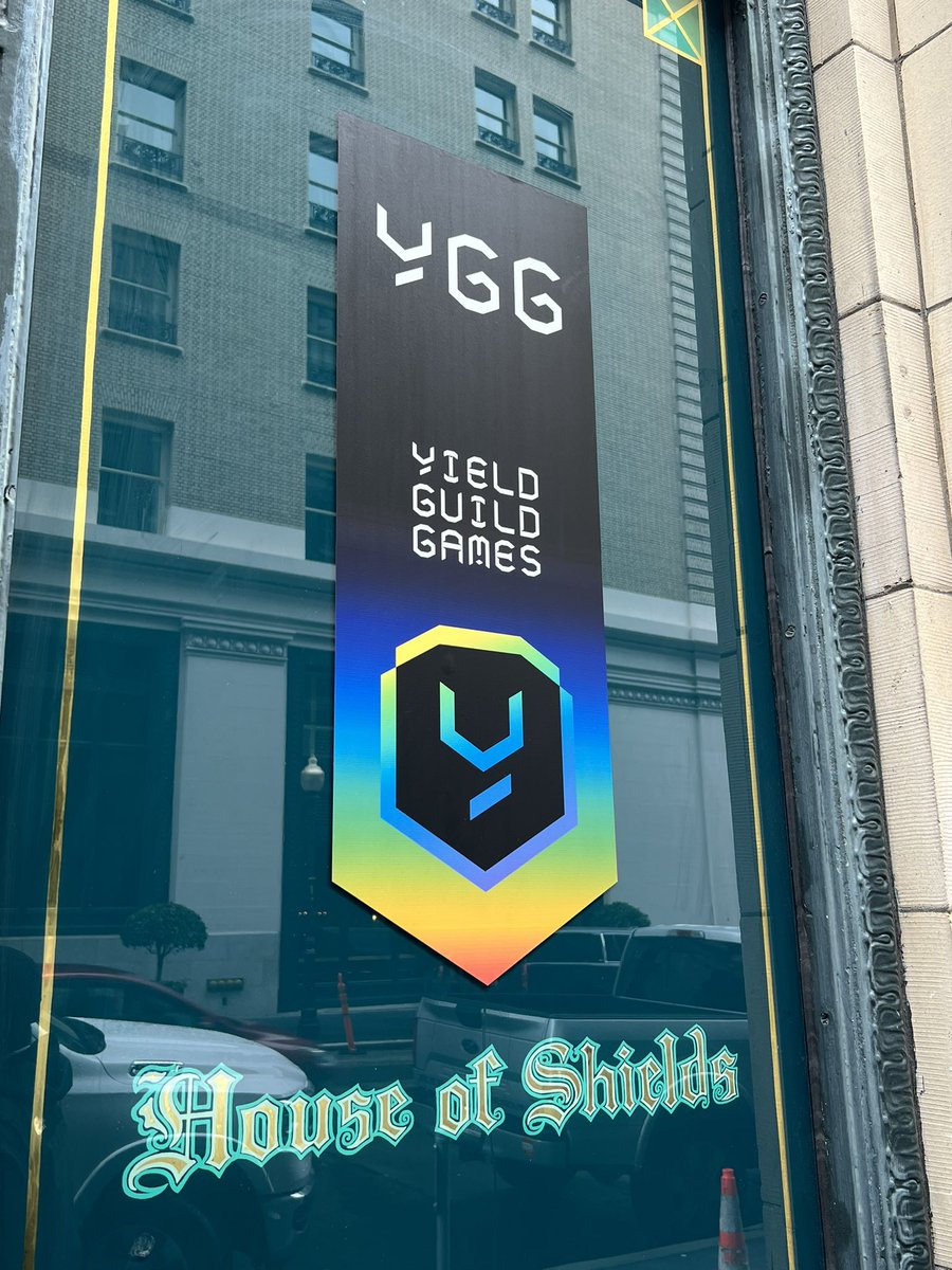 eden_holdings's tweet photo. The new @YieldGuild strategy, suite of products, and branding legos were introduced today at the House of Shields during GDC.  Good to see all the subdaos and gaming partners in attendance. https://t.co/e5xBmqeJdc