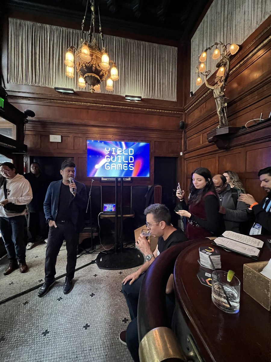 eden_holdings's tweet photo. The new @YieldGuild strategy, suite of products, and branding legos were introduced today at the House of Shields during GDC.  Good to see all the subdaos and gaming partners in attendance. https://t.co/e5xBmqeJdc