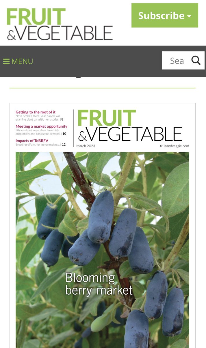 KTKHaskap's tweet photo. Check out the March 2023 edition and the feature article on Haskap! 
#haskap #superfruit #berry #lovelocal 

https://t.co/trYwis5trt https://t.co/LtBHBxNyBM