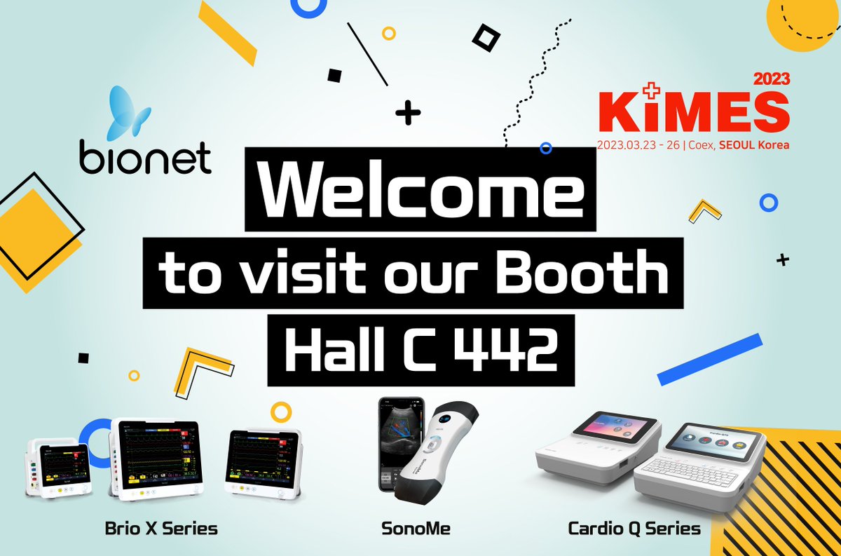 BionetHQ's tweet photo. [NEWS] Bionet will participate in 'KIMES 2023', the largest international medical and hospital equipment exhibition in Korea.

◾Date : March 23 (Thu) ~ 26 (Sun), 2023
◾Location : 3rd floor, COEX Convention &amp; Exhibition Center
◾Booth : Hall C 442

#Bionet #MedicalDevices #KIMES https://t.co/1UBhmzTP9j