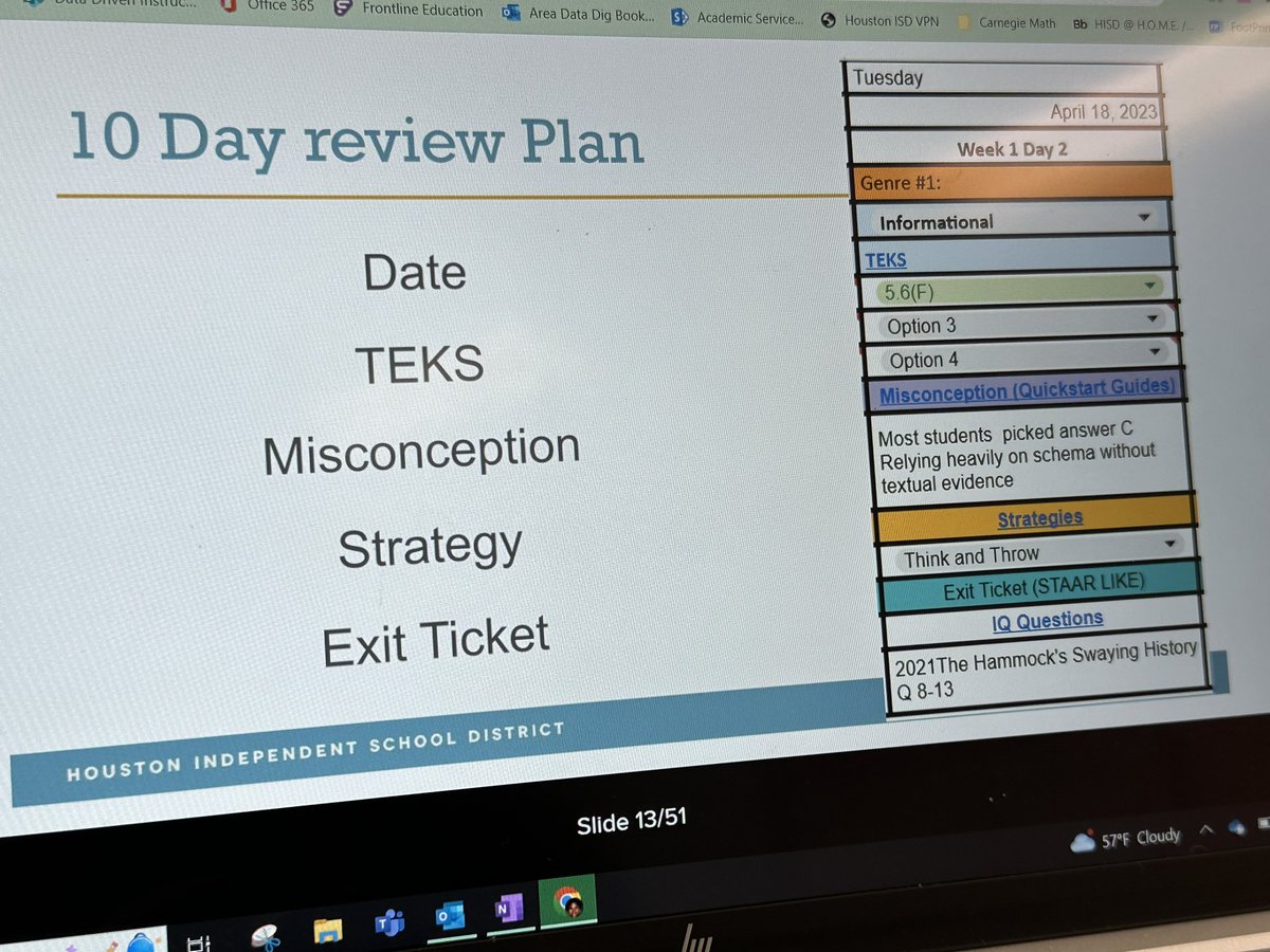 DrAliciaMartin's tweet photo. PLAN your work then WORK your plan๐โผ๏ธ๐๐๐๐ค
Letโs go @juanseguinhisd teachers & leaders - developing 10 day review plan๐@HISD_Assessment #DDIinAction @ViafaraFreddy ๐งโ๐ป I spy the digital planโผ๏ธ
#BuildingExcellence๐ ๏ธ๐ #DataRichYear https://t.co/SEjpIGvbZG