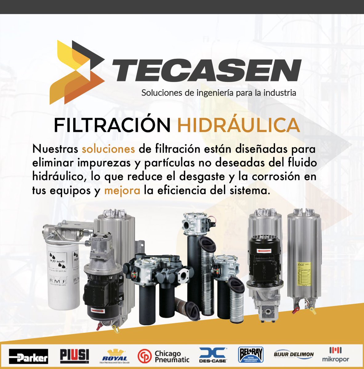 Tecasen's tweet photo. Con nuestros productos, puedes estar seguro que tu sistema hidráulico está funcionando de manera segura y efectiva, reduciendo los costos de mantenimiento y reparación a largo plazo.
#solucionesdeingeniería #ingeniería #industrial #filtracionhidraulica #descase #guayaquil #quito https://t.co/gSgTPk424G