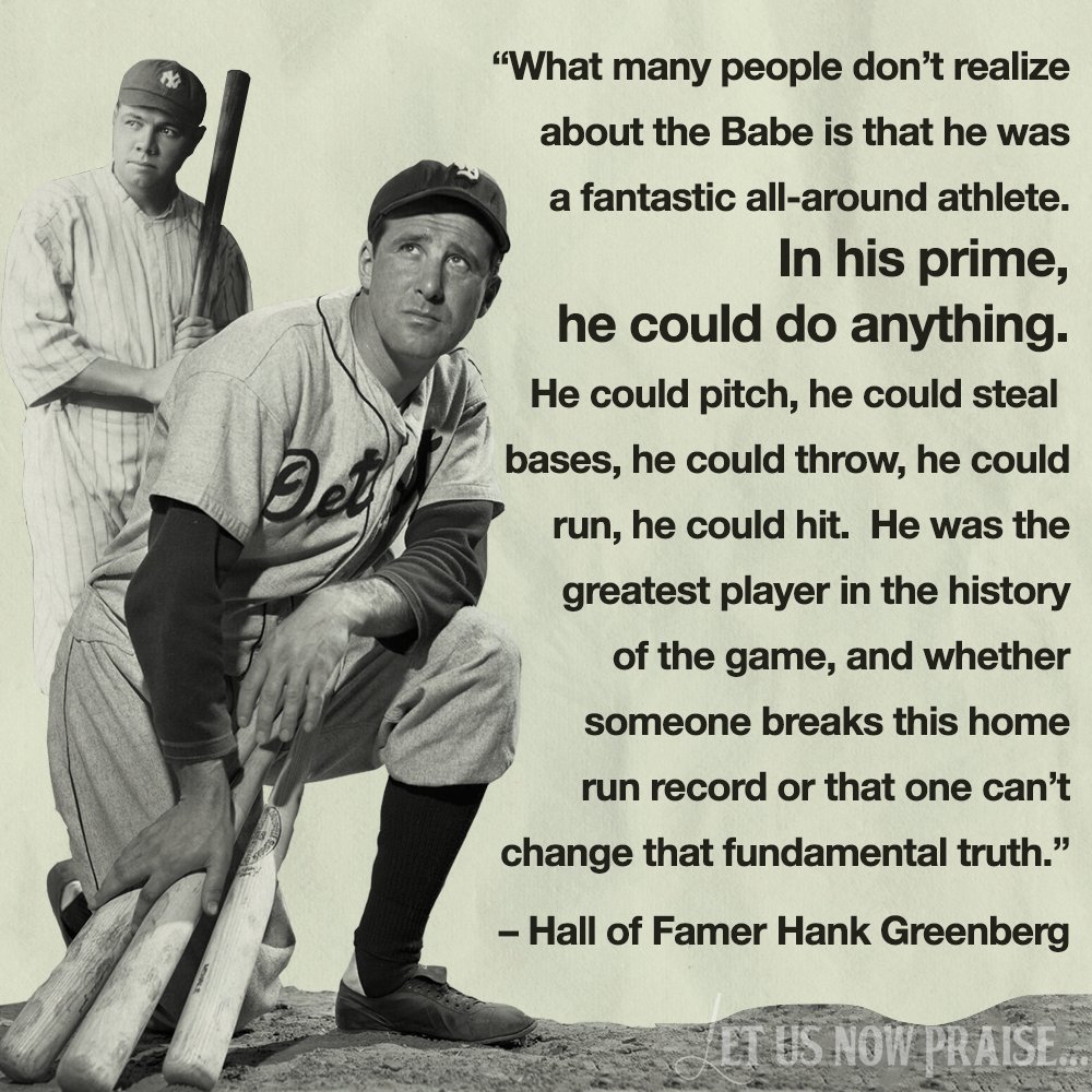 LUNPraise's tweet photo. Hank Greenberg on Babe Ruth: "In his prime, he could do anything" 

#BabeRuth #GOAT #HankGreenberg #DetroitTigers https://t.co/v3GbQkyZZM
