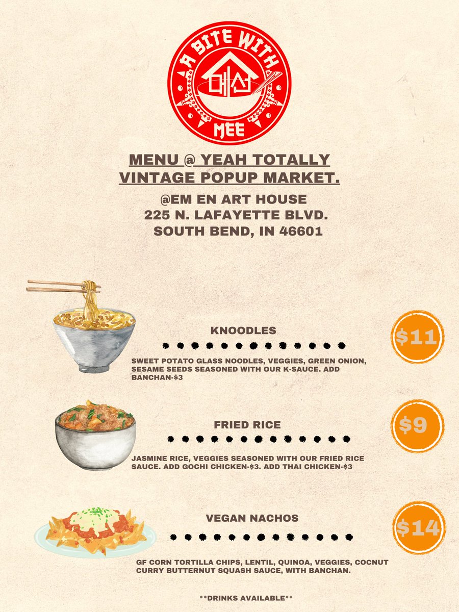 abitewithmee's tweet image. Come have lunch with us April 1st and shop the vintage market from 12-4pm. ✌🏽😊
#vintageclothing #vintagestyle #abwm #friedrice #noodles #mexicanfood #koreanfood #instafood #popup