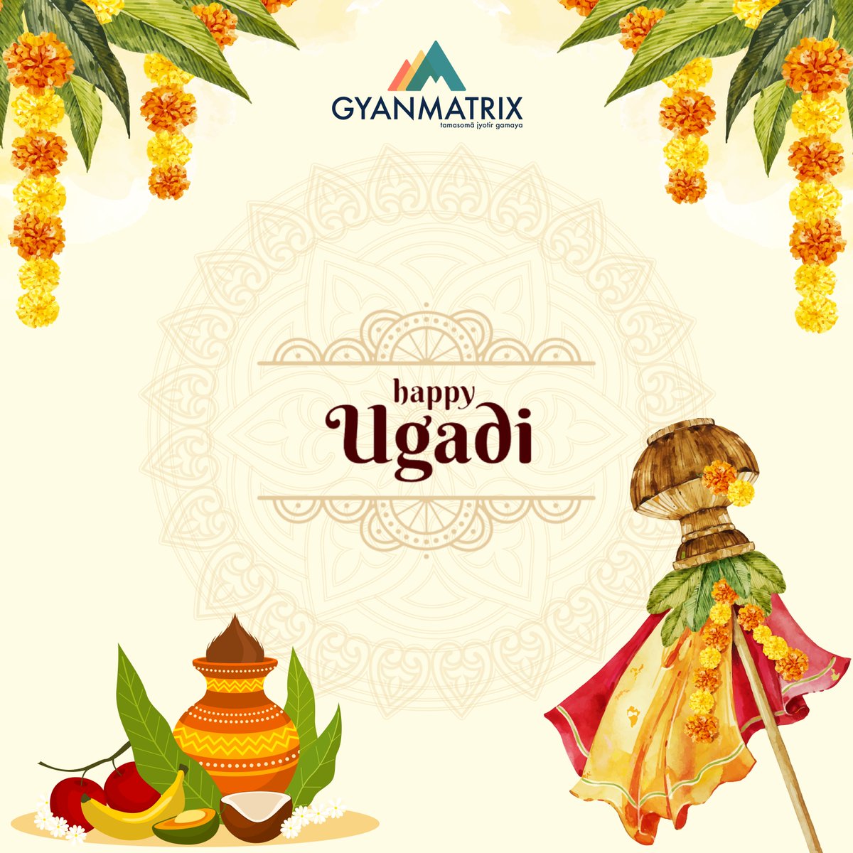 GyanMatrix's tweet photo. Let's welcome the new year with open hearts and minds, leaving behind all the negativity and embracing the positivity. 

May this Ugadi bring you and your family good health, wealth, and happiness. Happy Ugadi! 

#Ugadi2023 #HappyUgadiGreetings https://t.co/1ORmAKNzKt