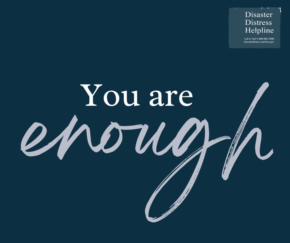 distressline's tweet photo. Daily reminder: you are enough 💙 https://t.co/RtOoR6LzwC