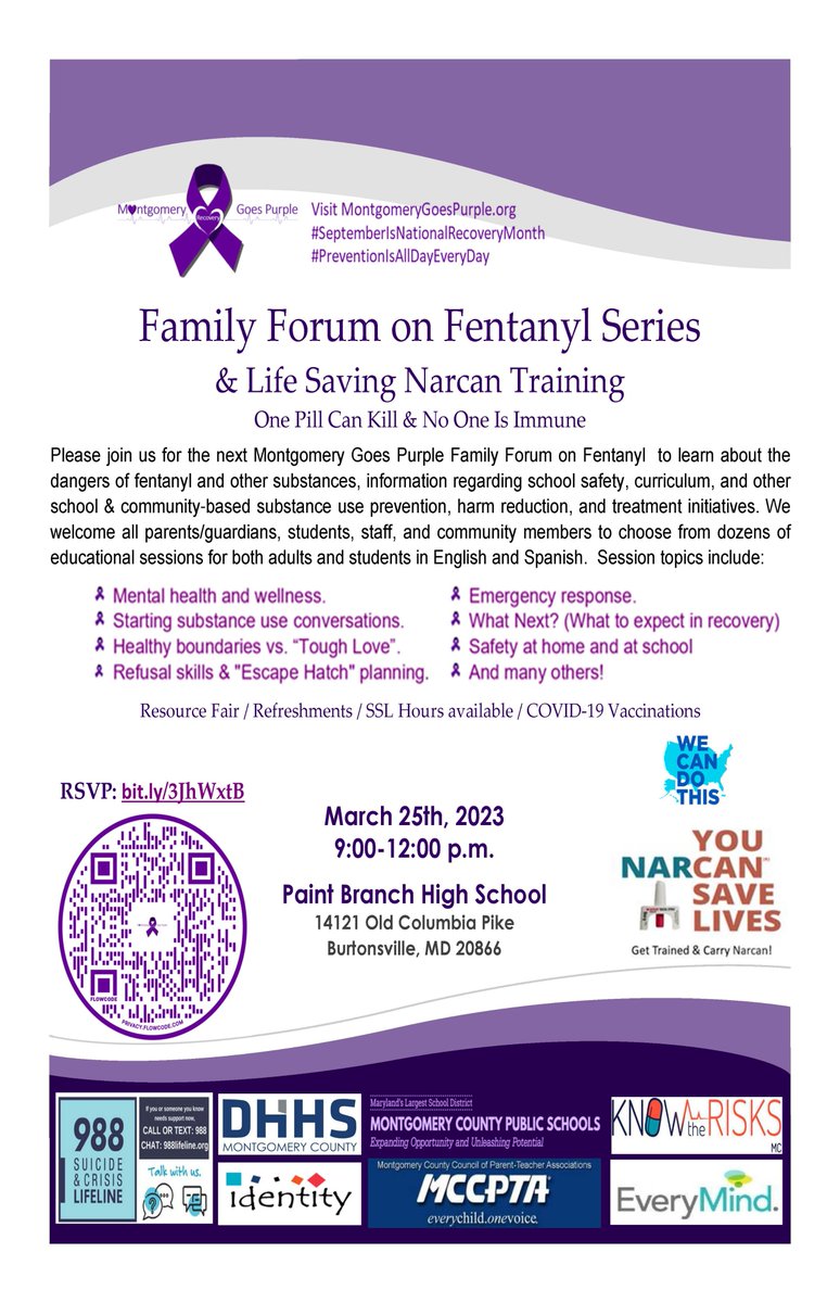 MocoGoesPurple's tweet photo. Need help starting those important conversations about substance use? Join us Saturday to learn how. RSVP: https://t.co/2gie5cA8ss 

Remember that your words matter. Learn more: https://t.co/o1oEZwVIe6 https://t.co/sozA60MF4x