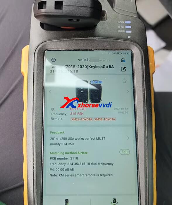 Xhorsevvdi's tweet photo. Programming toyota smart key 🤠
with #xhorse tool xm38 🔑
change frequency for key to work ✅
Credit to Gjergji Dinella 😎
#keytoolmaxpro #Smartkey #toyotakey #xm38 #keyprogramming https://t.co/VlVBujHzHZ