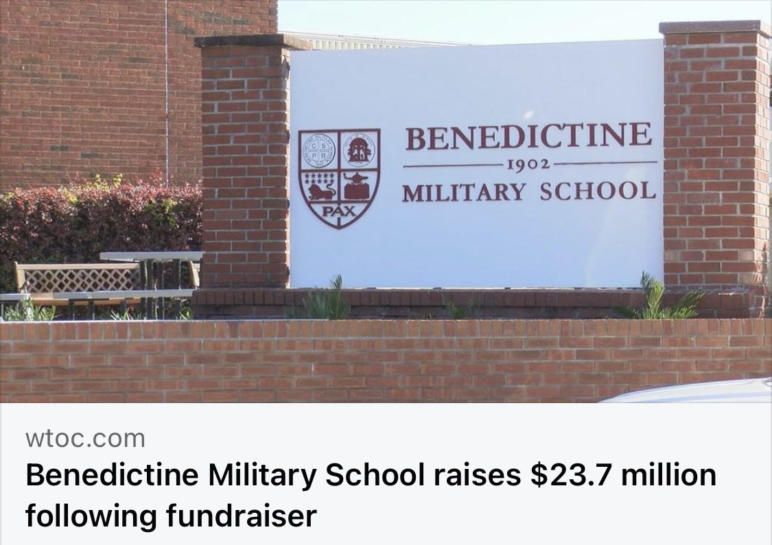 TheBC400's tweet image. WTOC VIDEO: Benedictine Military School raises $23.7 million!
wtoc.com/2023/03/21/ben…
#thebc400 #NextLevelBC #ForwardAlwaysForward #Savannah
