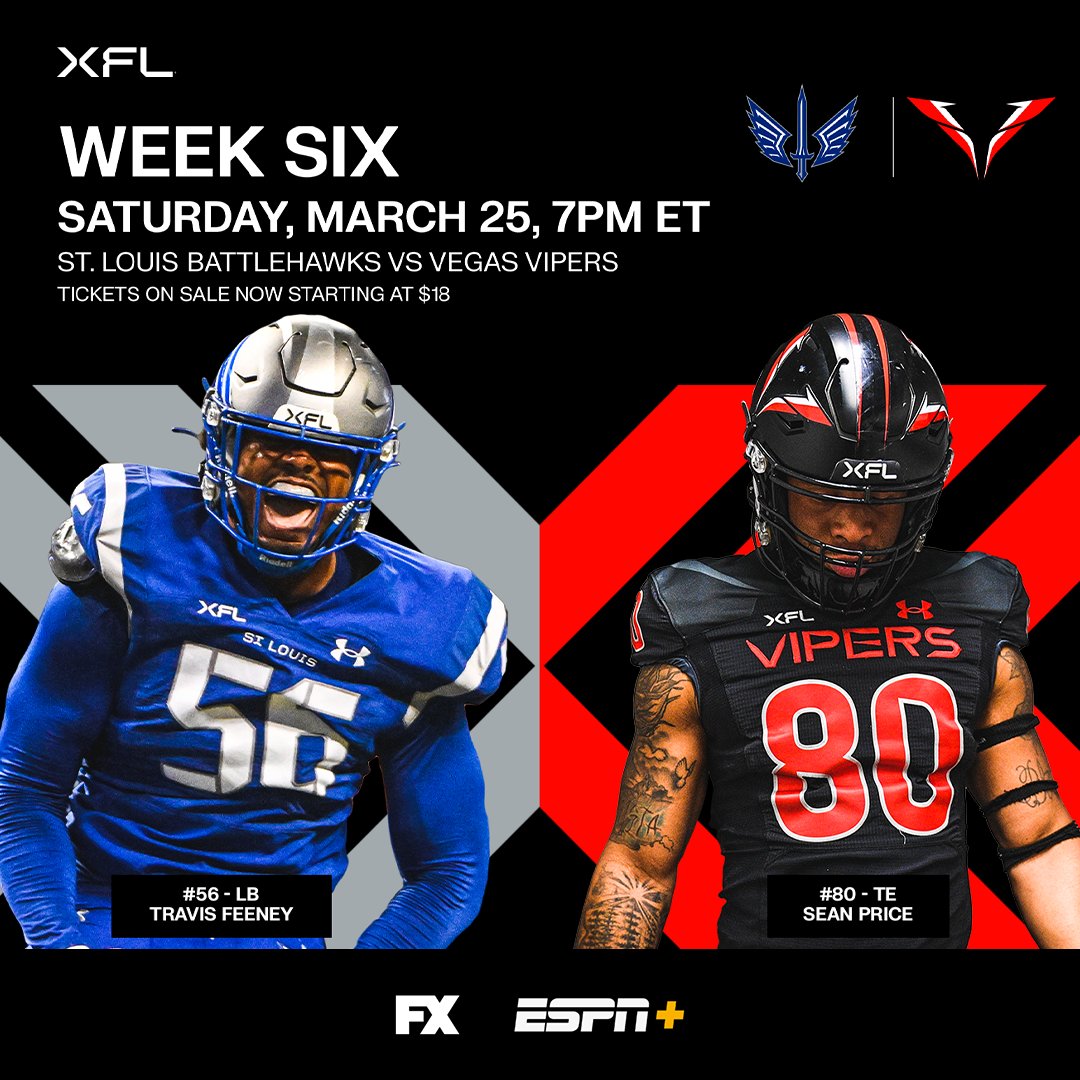 TheUFL's tweet photo. Predictions for Week 6 matchups ??!

#XFL | #Week6 https://t.co/PhwZYpCD2a