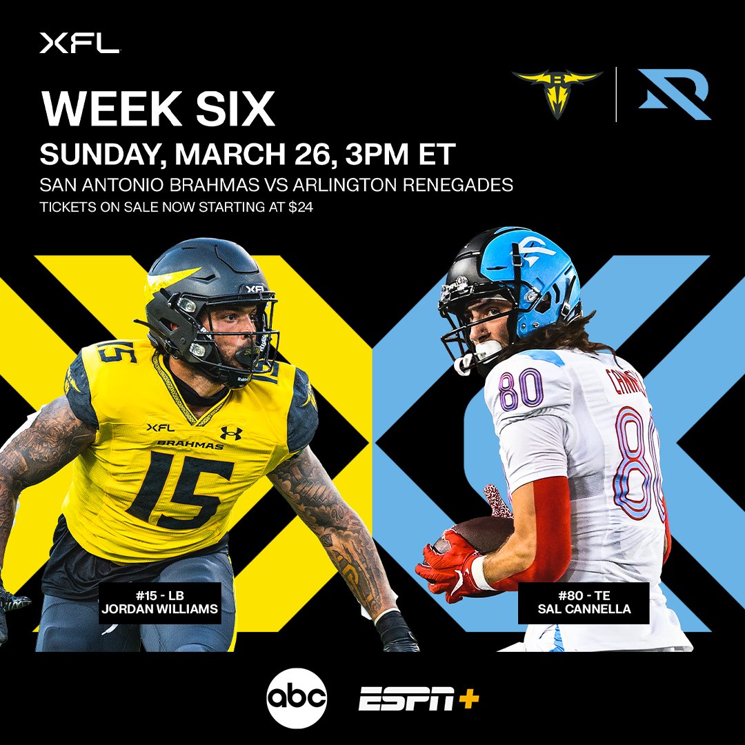 TheUFL's tweet photo. Predictions for Week 6 matchups ??!

#XFL | #Week6 https://t.co/PhwZYpCD2a