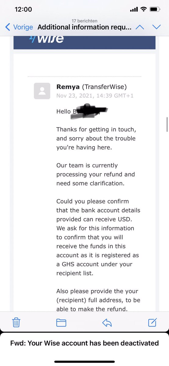 BPoelgeest's tweet photo. @_redae_ @Wise Absolutely true.. I’m just a victim.. $50k held up since November 2021, after they claimed my refund is being processed 
#where my money# https://t.co/bvP5qU1Hpl