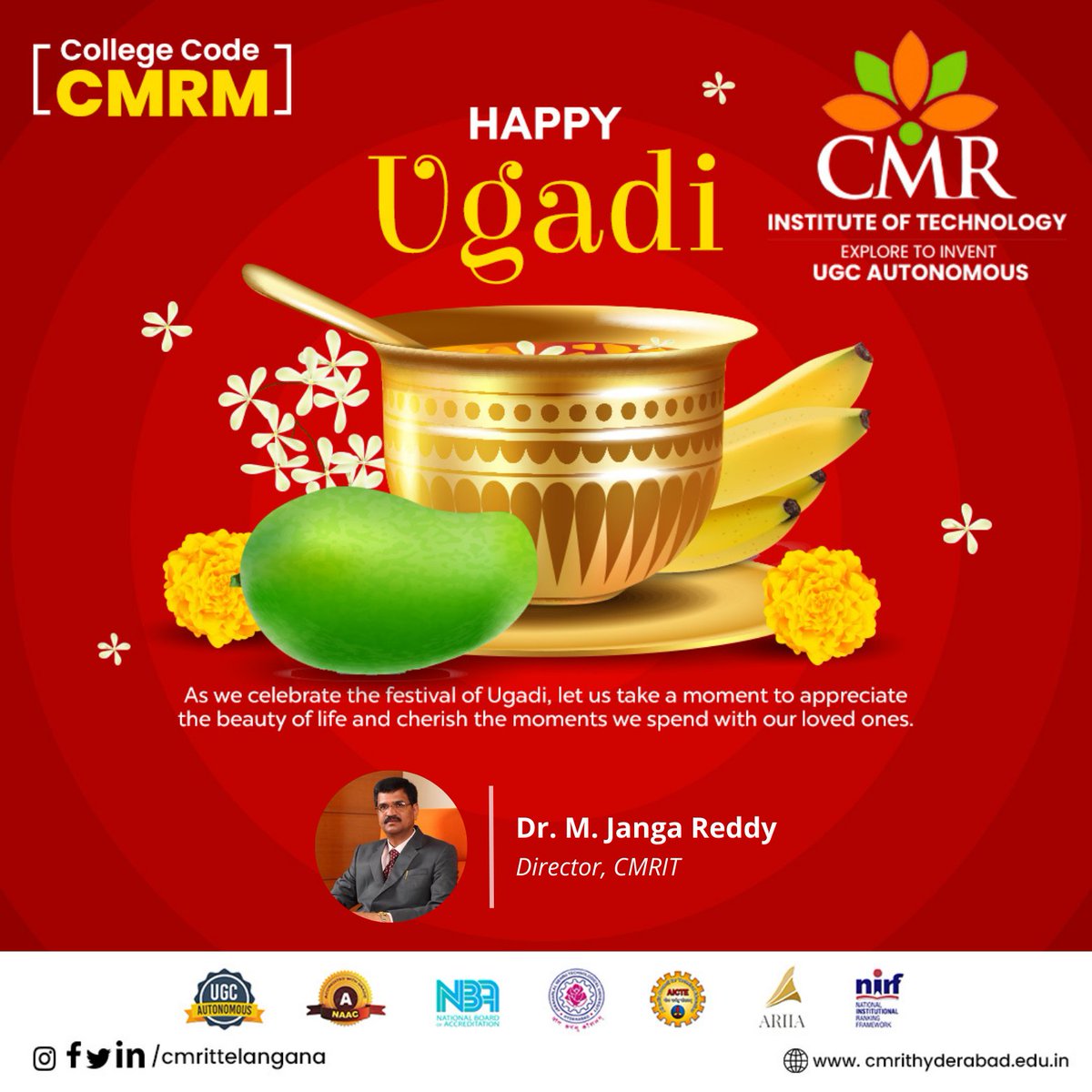CMRITTelangana's tweet image. Wishing you a year filled with positivity, peace, and joy. May this Ugadi be the start of a wonderful journey ahead.🥭🥳 🤩 

#happyugadi #cmrit #cmrinstituteoftechnology #happyugadi2023