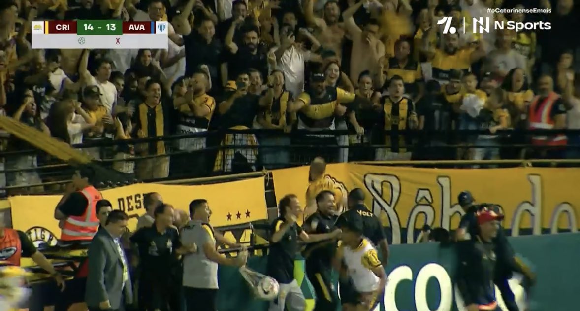 inacreditável os pênaltis de Criciúma e Avaí agora:

- os times acertaram 20 pênaltis consecutivos (!)
- vez dos goleiros
- goleiro do Avaí isolou
- mas pegou o pênalti do goleiro do Criciúma
- mais 6 pênaltis convertidos
- Avaí ❌
- Criciúma ✅

final: Criciúma 14x13 Avaí