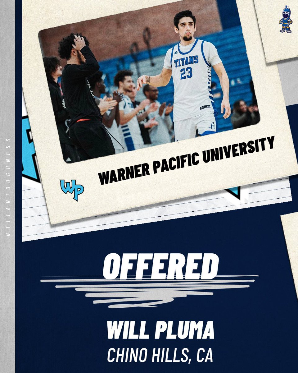 Congrats to Freshman Guard Will Pluma (@william_pluma) on receiving an offer from Warner Pacific University! ⚔️

Will returned to the basketball court this season after a short break due to an injury. His best basketball has yet to come!
#TitanToughness