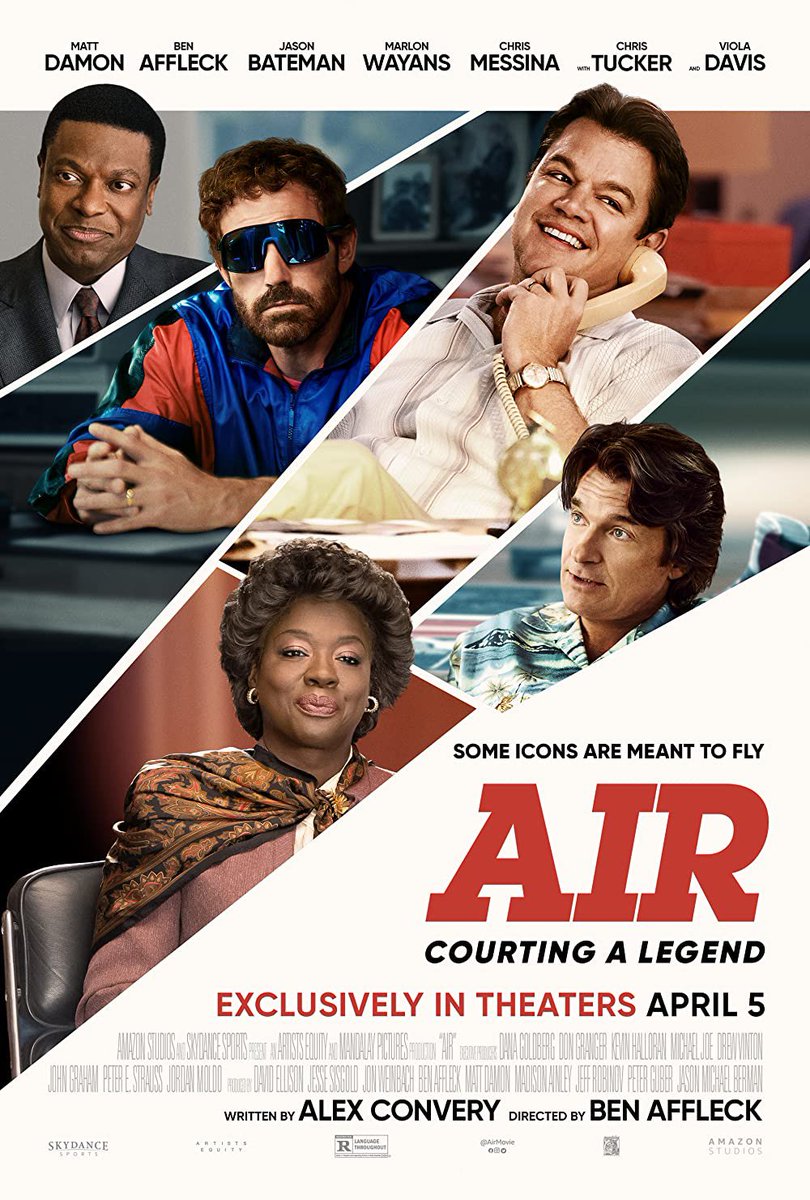 Currently screening #AirMovie for @glittermagazine starring @violadavis @christuckerreal #MattDamon #BenAffleck #JasonBateman #ChrisMessina and @MarlonWayans. In theaters April 5.