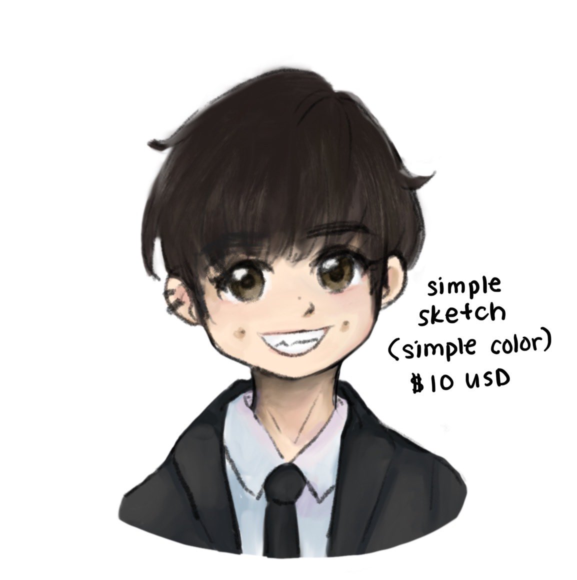 Sorachuru's tweet photo. For art, I’m offering simple anime-style busts. 
Sketch (uncolored) 5$ USD
Sketch (simple coloring) 10$ USD
Clean sketch (uncolored) 15$ USD
Clean sketch (simple coloring) 20$ USD https://t.co/Sige0UnJnW